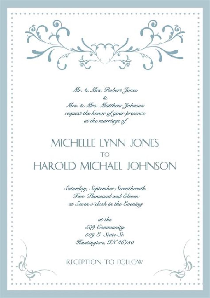 Wedding Invitation Wording Templates, Wedding Reception Invitation